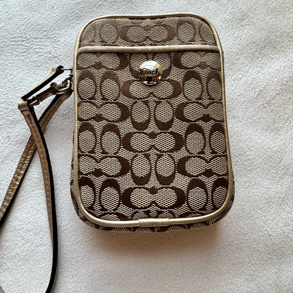 Coach Zip Wristlet Khaki Multi Pouch SV/Khaki/Metallic - Picture 5 of 12